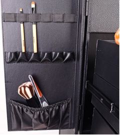 Professional Rolling Studio Makeup Case With Lights Collapsible Compartments