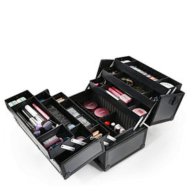 Adjustable Aluminum Makeup Vanity Case , Makeup Storage Organizer Box