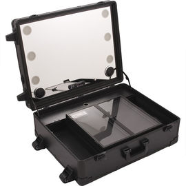 Heat Resistant Trolley Makeup Case With Lights And Mirror For Outdoor