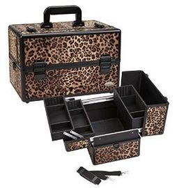 Fine Finished Aluminum Makeup Train Case Personalised Logo Printed With 3 Trays