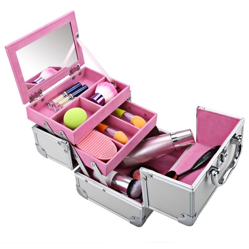 Customizable Multipurpose Aluminum Storage Case , Small Makeup Case With Mirror